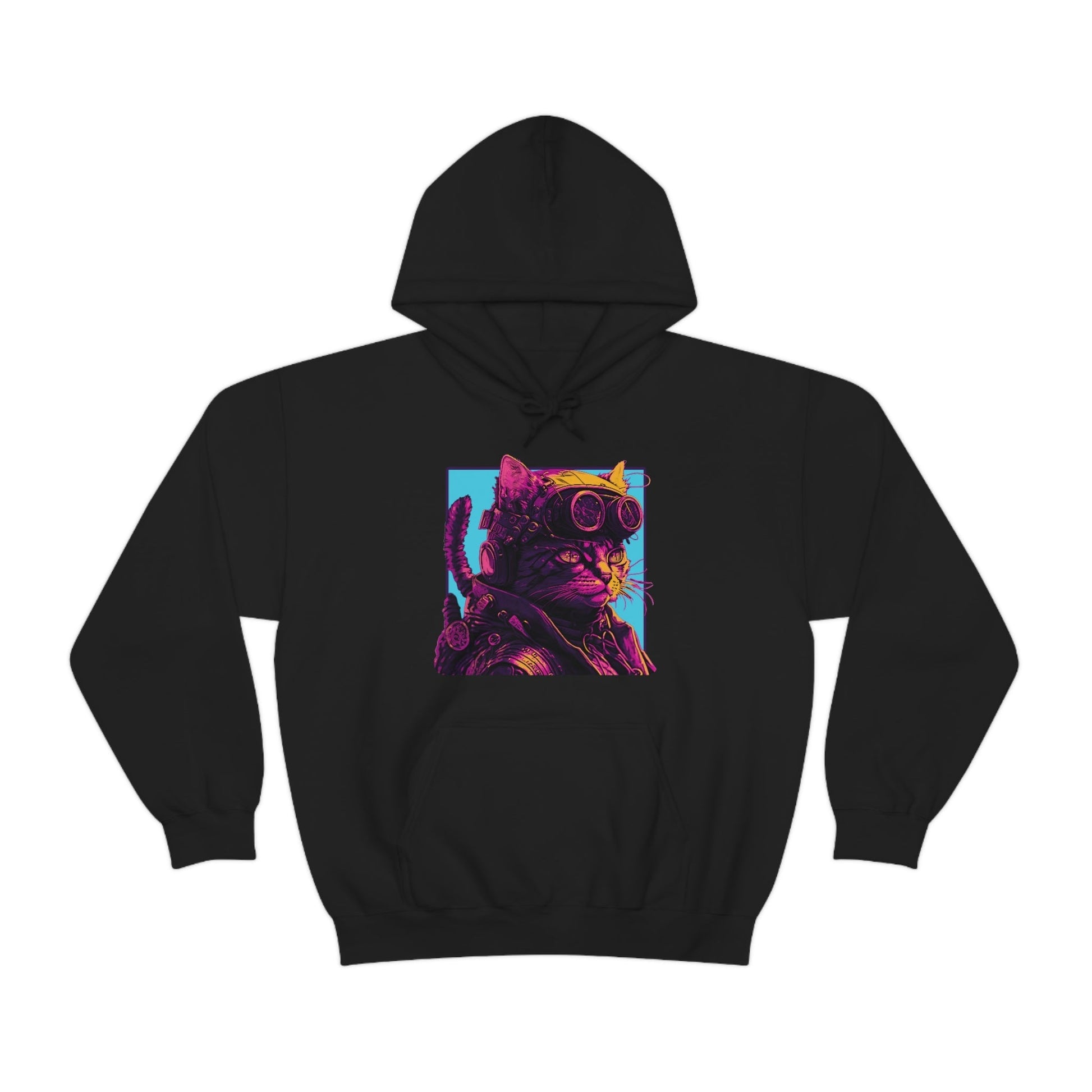 Steampunk Vaporwave Cat Hoodie - Steamkitty Plus - Bind on Equip - 23740678531355651239