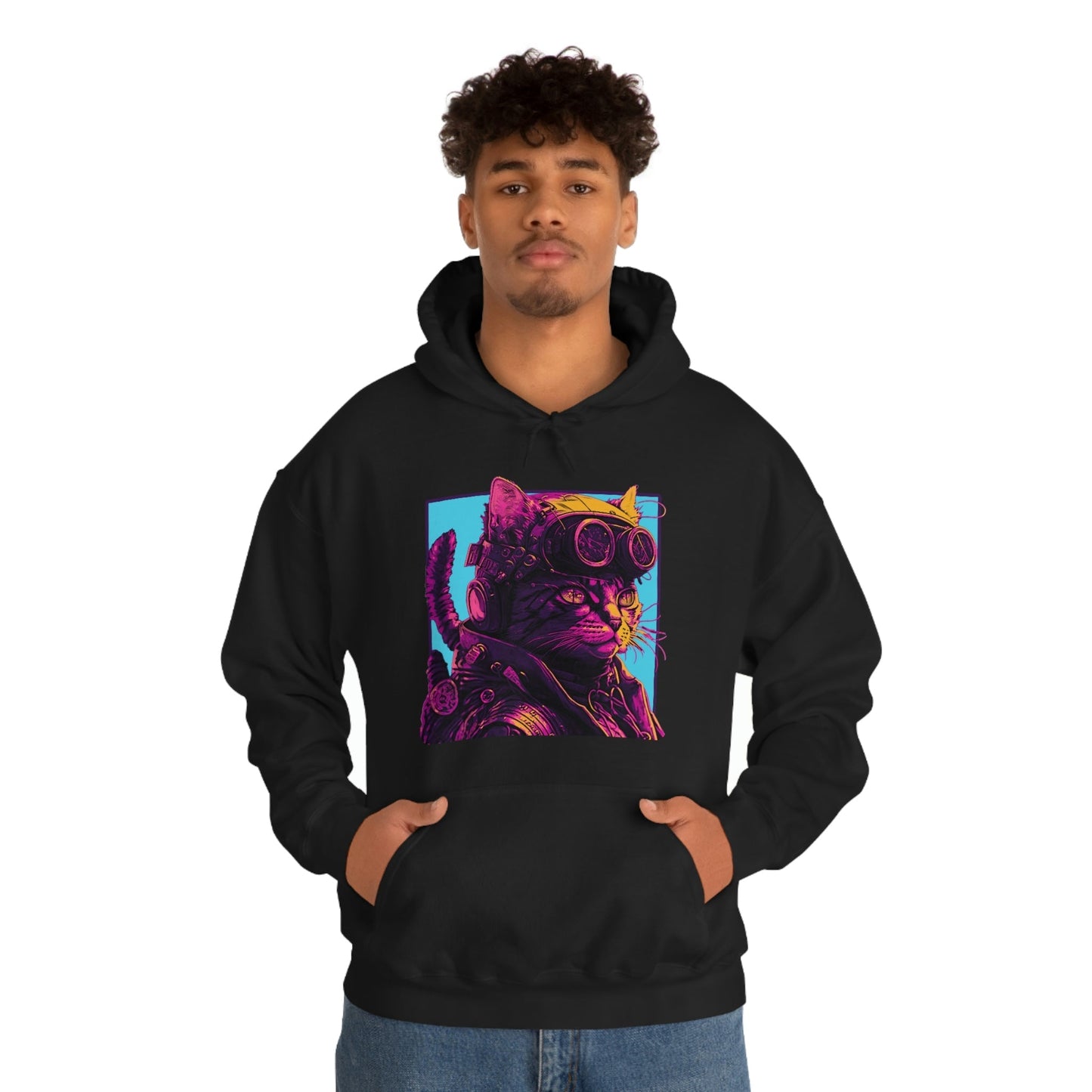 Steampunk Vaporwave Cat Hoodie - Steamkitty Plus - Bind on Equip - 62062394924576722018