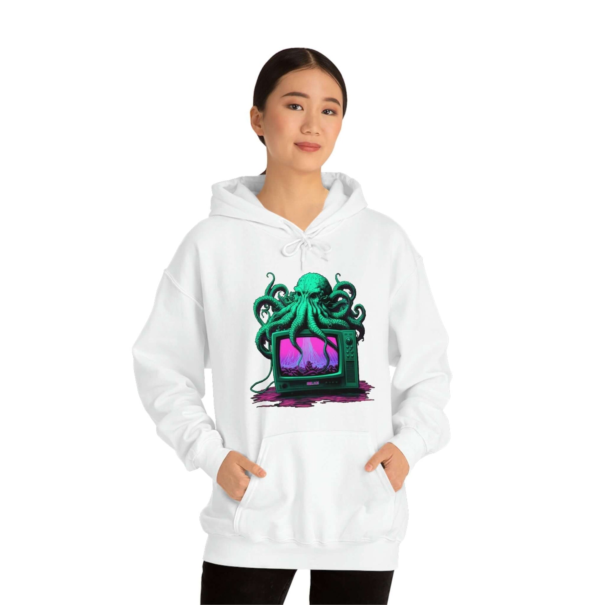 Vaporwave Octopus Hoodie - Octovision 2.0 - Bind on Equip - 23874607988252282254