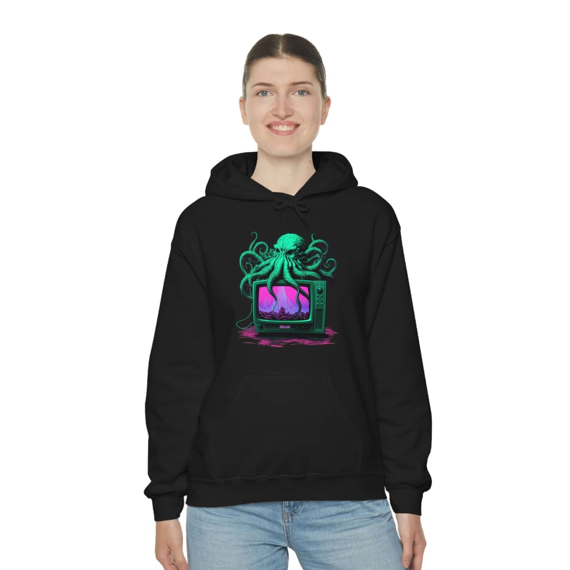 Vaporwave Octopus Hoodie - Octovision 2.0 - Bind on Equip - 23874607988252282254