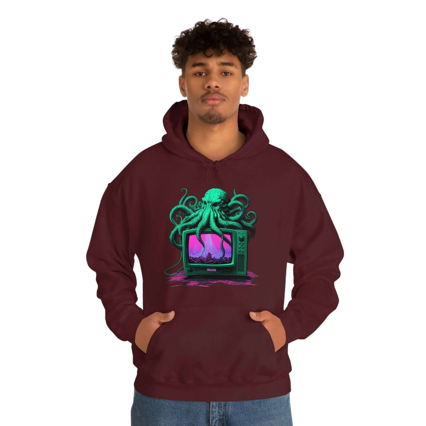 Vaporwave Octopus Hoodie - Octovision 2.0 - Bind on Equip - 23874607988252282254